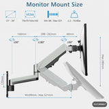 1 x RAW Customer Returns PUTORSEN 13-32 33 34 inch monitor wall mount for PC monitor TV screen, monitor wall mount with free adjusting gas spring, height adjustable, tiltable, rotatable, load 1-9KG, VESA 75 100 - RRP €39.98