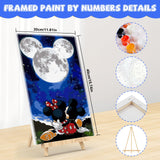 4 x Brand New NAIMOER Cartoon Painting By Numbers Adults, Framed Painting By Numbers with Wooden Holder, Moon Painting By Numbers Children DIY Acrylic Oil Painting With All Tools Home Table Wall Decoration 30X40cm - RRP €81.6