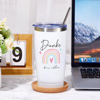 1 x RAW Customer Returns Hestya set of 2 thank you gifts for women 600 ml thermal mug with straw and lid thank you for everything gift for colleague teacher kindergarten gift for farewell birthday job change - RRP €27.22