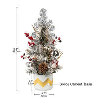 1 x Brand New 50cm Christmas Tree Artificial Decorative Christmas Tree with Artificial Snow, Berries, Pine Cones, Mini Christmas Tree with Ornaments for Home Decor Kitchen Dining Table - RRP €18.65