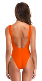 1 x RAW Customer Returns SHEKINI Women s One-piece Swimsuit U-Back Sexy Women s One-piece Swimsuit Swimming Pool S, Fluorescent Orange  - RRP €31.63