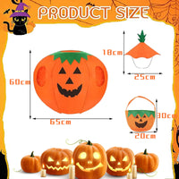 1 x Brand New Halloween Pumpkin Coat Hat Set,Halloween Pumpkin Costume,Halloween Costume,Pumpkin Costume Suit,Halloween Pumpkin Candy Bag,Unisex Costume Pumpkin,for Pumpkin Cosplay Party Clothing Kids Adults - RRP €7.04