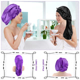 1 x RAW Customer Returns GMMG Sleeping Cap Silk Satin Bonnet Hair Cap Satin Sleeping Cap Adjustable Hair Care Hat for Women Long Curls Hair Protection Pack of 2  - RRP €10.84