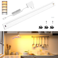 1 x RAW Customer Returns WOBANE under cabinet light kitchen LED dimmable, 5 light colors, 84 LEDs 1000 lumens, bright LED light strip with contactless sensor, 42 cm kitchen lighting, under cabinet lighting for cupboard, workbench, shelves - RRP €30.24