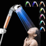 1 x RAW Customer Returns APzek - Shower Head, Hand Shower, High Pressure LED Shower Head with 7 Changing Colors, Water Saving, Negative Ion Filter, Shower Head 7 Colors  - RRP €15.6