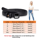 1 x Brand New JasGood Narrow Leather Belts for Women Thin Belt for Jeans Pants Dresses with Pin Buckle, Black One Piece, 125cm - RRP €27.6