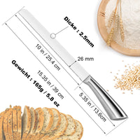 1 x RAW Customer Returns Bread knife, stainless steel bread knife serrated edge, 10 inch 25 cm blade, one-piece design, bread cutter for cutting bread, bagels, cakes - RRP €9.99