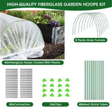 1 x RAW Customer Returns 48 Pieces Greenhouse Tires Fiberglass, 8 Sets of 8.5 FT Long Garden Tires, Rustproof Fiberglass Greenhouse Tires Grow Tunnel for Garden Netting, DIY Plant Support Garden Stakes - RRP €31.75