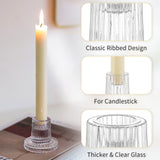 1 x RAW Customer Returns Romadedi glass candle holder candlestick for taper candles - set of 20 small taper candle holders for taper candles wedding table decoration Christmas Advent living room party dining table vintage decoration - RRP €45.99