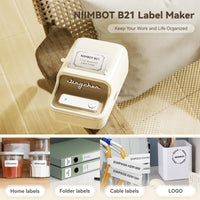 1 x RAW Customer Returns NIIMBOT B21 Label Printer with 1 Roll of Starter Tape, Bluetooth Self-Adhesive Labeling Machine, Labeling Machine Print Size 20-50mm Compatible with iOS and Android for Home, Office Beige  - RRP €68.99