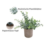 1 x RAW Customer Returns newkaijian 4 pieces artificial plants, mini artificial eucalyptus, artificial plastic plants for bedroom, bathroom, kitchen and home interior decoration - RRP €20.16