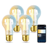 1 x RAW Customer Returns Aigostar Alexa Light Bulb E27 Edison Vintage Light Bulbs 6W Dimmable Retro Light Bulbs A60 Smart Lamp WiFi Dimmable 2700K-6500K, App Control Compatible with Alexa and Google Assistant. Amber 4 Pieces - RRP €33.99