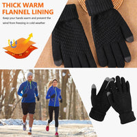 2 x RAW Customer Returns Winter Gloves Men Women Winter Thermo, Winter Warm Touchscreen Gloves Thermal Winter Gloves Knitted Gloves Knitted Gloves with Elastic Cuff, Windproof Gloves - RRP €19.66