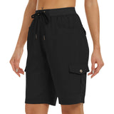 1 x RAW Customer Returns JINSHI Women s Shorts Cargo Shorts Summer Short Pants Lightweight Sports Work High Waist Hiking Bermuda with Multiple Pockets Black EU M - RRP €30.24