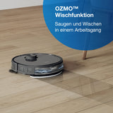 1 x RAW Customer Returns ECOVACS DEEBOT N8 Black New 2022 robot vacuum cleaner with mopping function OZMO , 2300 PA suction power, robot vacuum cleaner for pet hair, intelligent navigation dToF laser sensor , Alexa Google, black - RRP €318.0