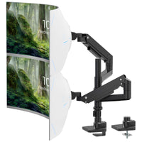 1 x RAW Customer Returns PUTORSEN monitor mount 2 monitors for 17 to 49 inch screen, gas spring dual monitors desk mount height adjustable swivel monitor mount, weight 2-20 kg per arm, VESA 75 100mm - RRP €159.99