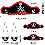 7 x Brand New FORYNXHWIN 10 Set Pirate Eye Stripe Pirate Hats Accessories for Children Gift Birthday Masquerade Costume Halloween Carnival Theme Party Decorations Cosplay Accessories - RRP €168.0