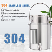 1 x RAW Customer Returns YUCHENGTECH 304 Stainless Steel Milk Jug 5L Milk Transport Barrels with Tap and Sealed Lid Milk Jug Heavy Duty Milk Bucket Stainless Steel Milk Fermentation Barrel Drinks Dispenser Stainless Steel - RRP €79.67