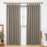 1 x RAW Customer Returns Deconovo Blackout Curtain Loops Curtains Opaque Thermal Curtain Opaque Loops, 245 x 140 cm Height x Width , Taupe, Set of 2 - RRP €41.95