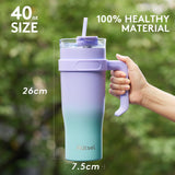 1 x RAW Customer Returns Autsel 40oz drinking cup with lid and straw, 1200ml thermal mug with straw and handle, double-walled stainless steel vacuum insulated mug coffee mug to go, portable car mug - RRP €23.99