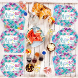 1 x Brand New HGSHUO Mermaid Party Tableware Children s Birthday Decoration Mermaid Birthday Party Tableware Paper Plates Cups Napkins Birthday Party Wedding Baby Shower Table Decoration Set 8 People - RRP €16.13