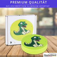 1 x RAW Customer Returns Milk tooth box for boys and girls, tooth box for milk teeth metal green dino motif, customizable with tooth loss calendar in the lid, tooth box for milk teeth with tooth fairy letter as a tooth fairy gift - RRP €25.2