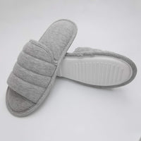 3 x Brand New OFOOT Men s Comfortable Cotton Open Toe Home Slippers,Non-Slip Memory Foam Indoor Summer Indoor Slides Grey,EU 45-46  - RRP €71.97