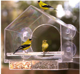 1 x RAW Customer Returns AMSAMOTION Window feeder for birds, bird house window pane with suction cups, feeder for wild birds Bird feeder bird feeder acrylic with suction cups - RRP €24.1