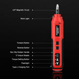 1 x RAW Customer Returns ORIA Cordless Screwdriver Set Mini, Professional Cordless Screwdriver 3.6V Rechargeable Electric Screwdriver with 5 Adjustable Torque, LED Light, Type-C Charge, 2 Drill Bits, for Camera, Phones, Watch, Laptop - RRP €27.99