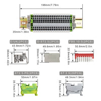 1 x RAW Customer Returns 20 pieces UK 2.5B DIN rail terminal blocks for pluggable quick wiring, SRJQXH terminal block DIN rail, with 20cm DIN rail and earthing terminal, spring clamped wire clamp not loose - RRP €18.14