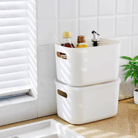 1 x RAW Customer Returns LYLIDIA 5 pieces storage box with lid white 7L storage boxes box lidded stackable decorative box organizer box plastic box boxes storage boxes for bathroom, kitchen shelf, closet, home office - RRP €29.23