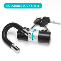 1 x RAW Customer Returns Belle Vous Black Heavy Duty U-Padlock Keyed Alike with 3 Keys - Anti-Theft Cut Protection, Hardened Steel, 15mm Thick Shackle - Padlock for Locker, Bicycle, Motorcycle Moped - RRP €15.99