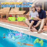 2 x RAW Customer Returns VATOS Amphibious Vehicle Remote Controlled Car for Children from 4 5 6 7 8 9 Years - Remote Controlled RC Car with LED Light Outdoor Games Pool Beach Toy Boy 5-12 Years Gifts Water Toys - RRP €51.4