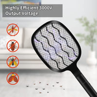 1 x RAW Customer Returns Night Cat Electric Mosquito Racket Electric Mosquito Net Electric Fly Catcher Insect Repellent Scoop Garden Fly Killer Zapper Swatter 3000V USB C Rechargeable - RRP €20.39