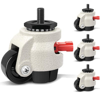 1 x RAW Customer Returns WBD WEIBIDA heavy-duty castors M12 thread with adjustable ratchet handle, 360 leveling castors large load capacity 1000KG, retractable furniture castors for industrial, workbenches, machines, set of 4, white - RRP €69.99