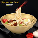 1 x RAW Customer Returns HADIIH Round Noodle Food Bowl Double Layer Anti-scalding Tableware for Hot Pot Sauce Soup Large Ramen Bowl Stainless Steel Bowl Gold - RRP €13.31