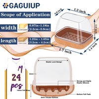 1 x RAW Customer Returns GAGUIUP Felt Chair Leg Floor Protectors for Hardwood Floors, 24 Rectangle Furniture Pads, Easy Glides for Bar Stools, Clear Silicone Chair Leg Caps to Protect Floors, Width 22-32mm, Length 32-42mm - RRP €34.99