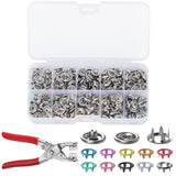 1 x RAW Customer Returns 100 pieces snap fasteners with pliers, snap fasteners without sewing, 9.4 mm metal snap fastener set with snap fastener pliers, hollow buttons tool for children s clothing bags handmade DIY crafts - RRP €20.4