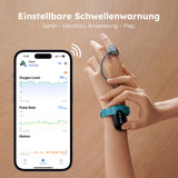 1 x RAW Customer Returns Pulse oximeter wrist, portable oxygen saturation meter, real-time tracking of oxygen level with vibration alarm, Bluetooth APP, oximeter device finger 16 hours battery life - RRP €190.58