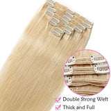 1 x RAW Customer Returns SEGO Clip in Extensions Real Hair Double Weft Hair Extension 8 Pieces 100 Remy Hair for Complete Head Light Blonde 613 12 30cm -115g - RRP €72.99