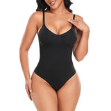 1 x Brand New Yaavii Shapewear Women s Tummy Control Bodysuit Shaping Body Thong Shaper with Adjustable Shoulder Strap Black L - RRP €23.18