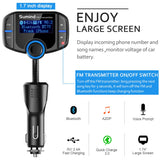 1 x RAW Customer Returns Bluetooth FM transmitter with 1.7 inch display and two USB ports black  - RRP €26.21