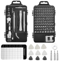 1 x RAW Customer Returns 122 in 1 precision screwdriver set, magnetic small screwdriver set, electronic repair tool set, DIY screwdriver set for phone, PC, computer, ring, with magnetic mat - RRP €14.11