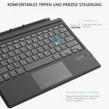 1 x RAW Customer Returns MoKo Touchpad Keyboard for Microsoft Surface Pro 7 Plus Pro 7 Pro 6 Pro 5 Pro 4 Pro 3, QWERTZ Layout Wireless Type Cover Keyboard with Integrated Rechargeable Battery Bluetooth Keyboard, Gray - RRP €60.28