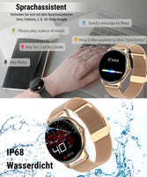 1 x RAW Customer Returns Holiday Smartwatch Women Men with Bluetooth Calls, 1.32 Touchscreen, IP68 Waterproof Fitness Watch with Heart Rate Monitor Sleep Monitor Pedometer, Sports Watch for iOS Android 51gold  - RRP €40.33