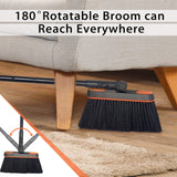 1 x RAW Customer Returns JEHONN Broom and Dustpan Set with Long Handle, 180 Degree Rotating Sweeper and Dustpan Combo for Home, Office, Lobby Sweeping - RRP €25.14