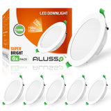 1 x RAW Customer Returns ALUSSO LED recessed lights ultra flat 10W 230V LED spots, 750lm warm white 3000K recessed spotlights installation depth 30mm, IP44 ceiling spotlights for bathroom, living room, kitchen, set of 6 - RRP €35.28