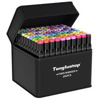 1 x RAW Customer Returns Tongfushop Marker 100 Colors, Professional Markers, Double Tip Markers, Marker Set with Bag and Spacer, Marker Set for Sketching, Coloring, Illustrations, Drawing, Anime - RRP €30.14