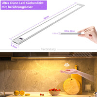 1 x RAW Customer Returns wobsion under cabinet light kitchen LED warm white with touchless sensor, bar 42CM dimmable 3000K, ultra thin kitchen light under cabinet for wardrobe, showcase cabinet lighting - RRP €19.99