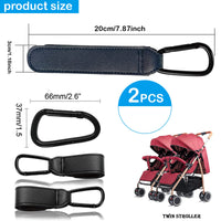 2 x Brand New Skyzone 2 Pack Stroller Hooks, Stroller Accessories, Diaper Bag Carabiner Fastening Hooks for Stroller, Shopping Bag, Handbag or Coin Purse Black  - RRP €40.8